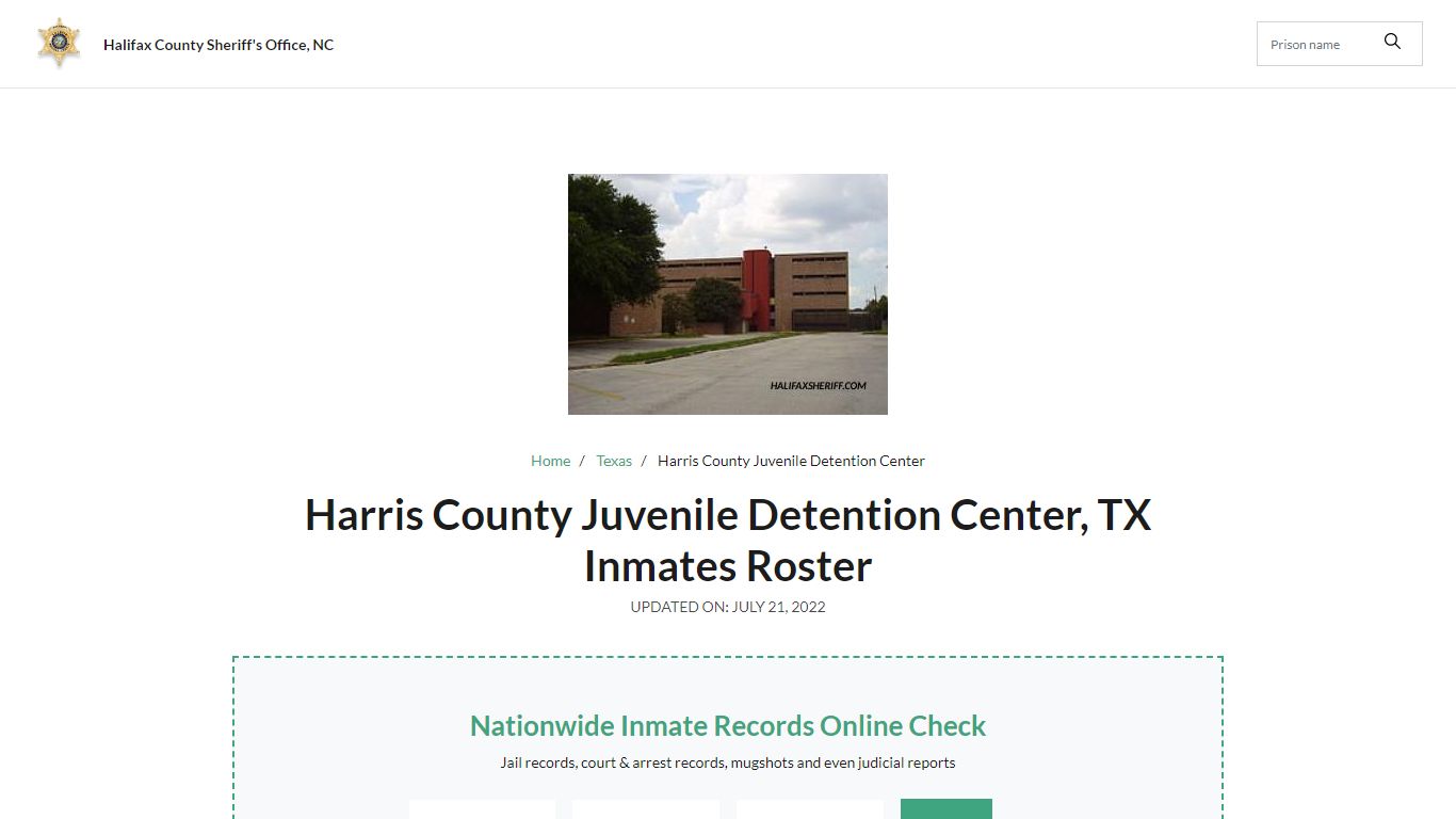 Harris County Juvenile Detention Center , TX Inmates Roster