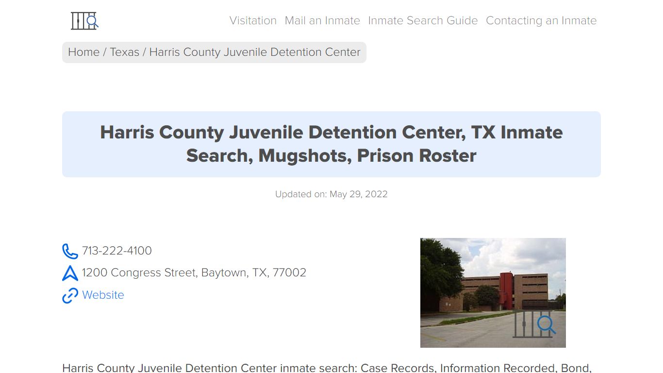 Harris County Juvenile Detention Center, TX Inmate Search ...